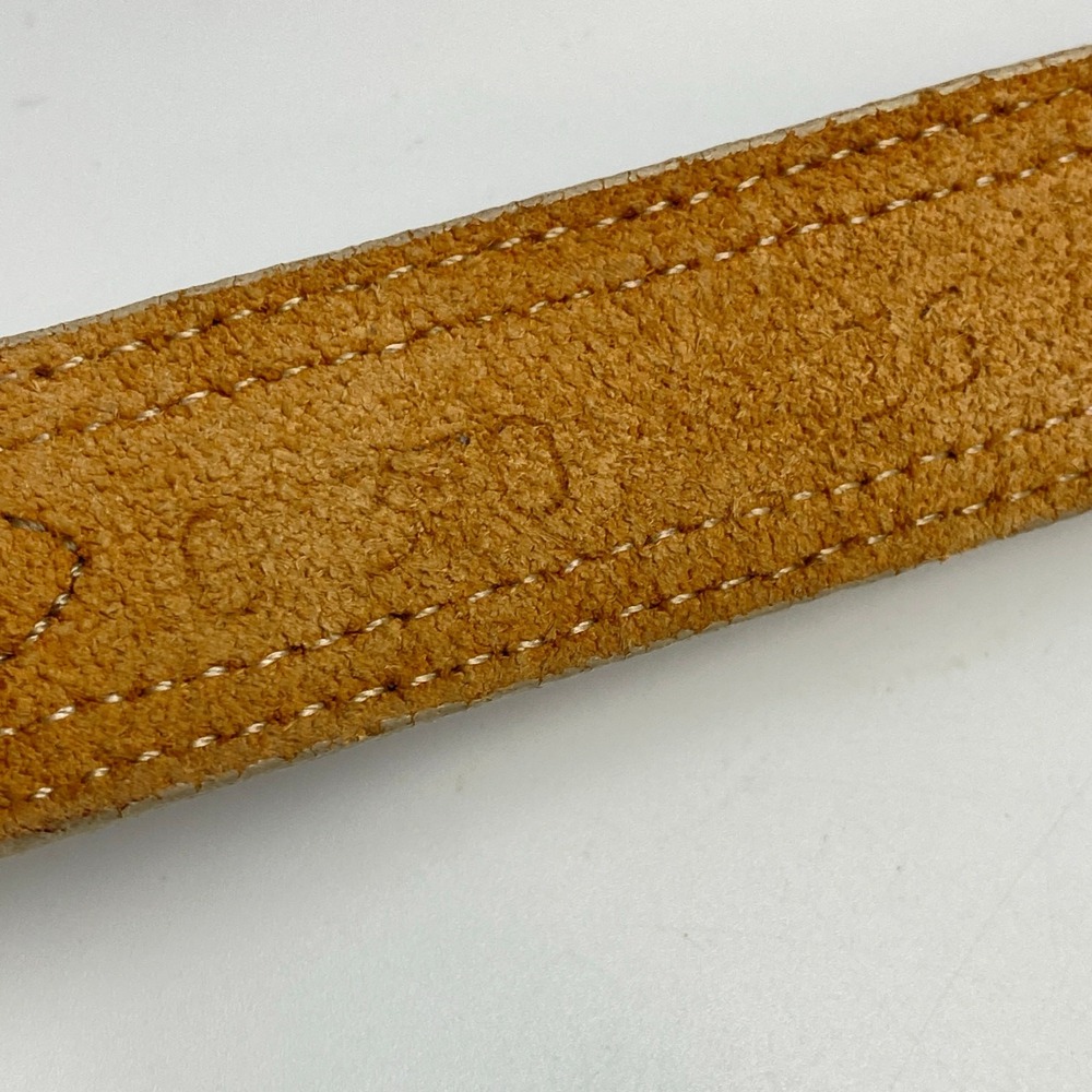 Vintage Southwest Style Belt Engraved Buckle Rainbow Woven Fabric Beige Leather - Picture 2 of 11